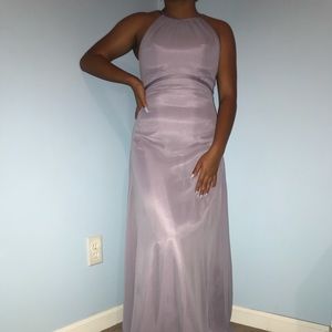Light purple gown.